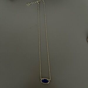Elisa gold pendant necklace with blue gem- September birthstone!